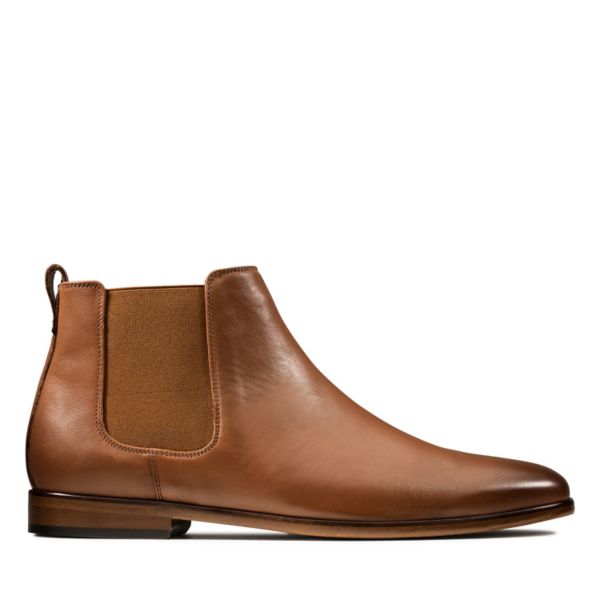 Clarks Mens Code Hi Chelsea Boots Brown | UK-9642715